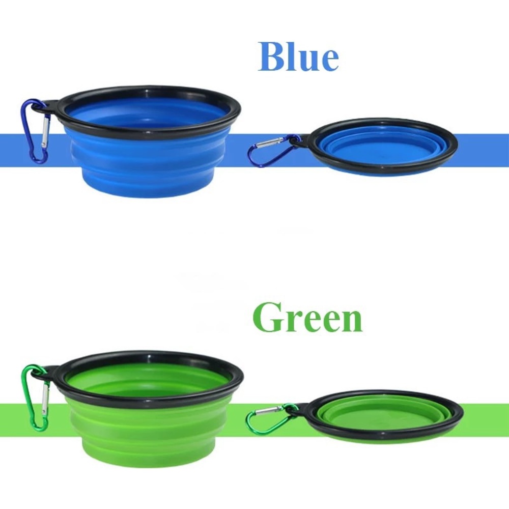 2 Pack Portable Pet Bowl Food Water Folding Dish